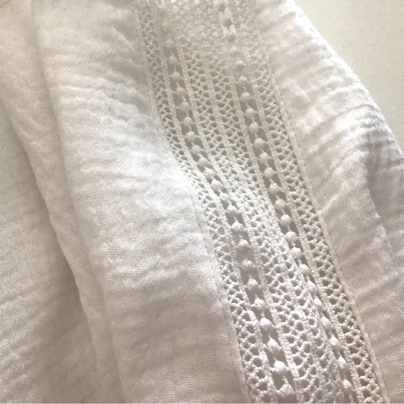 La Blanca Seaside White Gauze V Neck Cover Up Belted Jumpsuit Size Medium - Picture 6 of 8